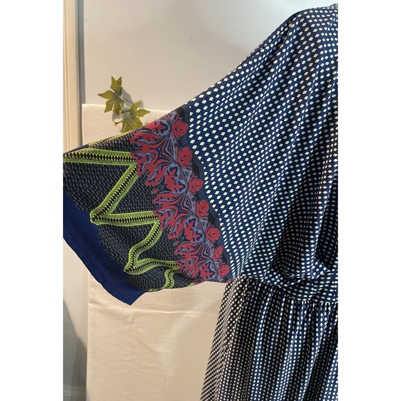 East Adeline Size 3X Boho Kimono Momen's Sleeve Midi Dress V-Neck - Picture 8 of 16